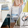 Wäschekorb mit Deckel & Wäschesäcke 145L, Faltbarer Wäschesammler 2 Fächer, Beige - vuunot.com