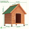 Hundehütte Outdoor aus Holz, mit Bitumendach, abnehmbarem Boden, rutschfest, Naturfarben - vuunot.com