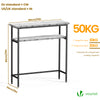 Schmaler Konsolentisch mit 2 Ablagen, Flurtisch aus Metall und MDF, Industrie-design 75×24×75 cm, Weiß - vuunot.com