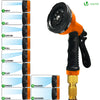 Flexibler Gartenschlauch 45m, Flexibel Wasserschlauch Dehnbarer mit 10 Sprühfunktionen, Messinganschlüssen,Orange - vuunot.com