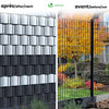PVC Sichtschutzstreifen für Doppelstabmatten 70m x 19cm, 40 Befestigungsclips, Schwarz - vuunot.com