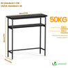 Schmaler Konsolentisch mit 2 Ablagen, Flurtisch aus Metall und MDF, Industrie-design 75×24×75 cm, Schwarz - vuunot.com