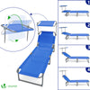 2er Set Sonnenliege Klappbar, Gartenliege Strandliege mit Sonnenschutz und Verstellbarer Rückenlehne, Blau - vuunot.com