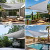 Wasserdicht Sonnensegel Dreieckig mit Befestigung Set, 5x5x5m, Grau - vuunot.com