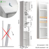 Badezimmerschrank Hoch mit 2 Türen und 1 Schublade, Badschrank Schmal, Badezimmer Hochschrank, 20x20x180cm, Weiss - vuunot.com