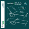 2er Set Sonnenliege Gartenliege aus Aluminium und Textilene 190x62x31cm Grau - vuunot.com