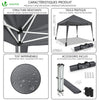 Pavillon 3x3m mit 4 Seitenteilen, Pop Up Faltpavillon, Faltbar Gartenzelt Partyzelt, Grau - vuunot.com