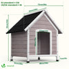 Hundehütte Outdoor aus Holz, mit Bitumendach, abnehmbarem Boden, rutschfest, Grau - vuunot.com