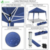 Pavillon 3x3m mit 4 Seitenteilen, Pop Up Faltpavillon, Faltbar Gartenzelt Partyzelt, Blau - vuunot.com