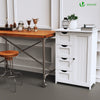 Badezimmerschrank mit 4 Schubladen & 1 Schranktür für Badezimmer 30x55x82cm Weiß - vuunot.com