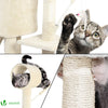 Kratzbaum XXL mit Kratzbrett Sisalseil für Katzen, Katzenbaum 155cm, Beige - vuunot.com
