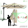 Ampelschirm  300 cm , Sonnenschirmmit Abdeckung, 360° Drehbar & 6 Neigbar, Beige - vuunot.com