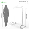Metall Kleiderständer ,Kleiderstange Garderobenständer mit Schuhregal und 8 seitlichen Haken 110x41x150cm Weiß - vuunot.com