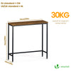 Schmaler Konsolentisch Flurtisch aus Metall und MDF, Industrie-design 75×24×75 cm, Braun - vuunot.com