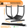 Metall Kaminholzregal, U-förmiges Brennholzregal mit stabiler Basis und Sicherheitsgurt 41 x 37 x 39.5 cm, Schwarz - vuunot.com