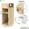 Nachttisch Schmal  2er Set, Beistelltisch mit 2 offenem Fach & 1 Schublade, 25x30x66cm Natur - vuunot.com