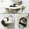 Kratzbaum Groß für Katzen, Katzenbaum mit Sisalstamm, 138cm, Beige - vuunot.com