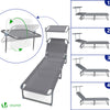 2er Set Sonnenliege Klappbar, Gartenliege Strandliege mit Sonnenschutz und Verstellbarer Rückenlehne, Grau - vuunot.com