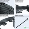 Flexible Rasenkante Beeteinfassungen Kunststoff, mit 80 Erdanker, Länge 40m Höhe 5cm, Anthrazit - vuunot.com