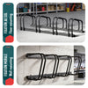 Fahrradständer für 4 Fahrräder, Boden und Wandmontage, Schwarz - vuunot.com