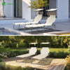 2er Set Sonnenliege Klappbar, Gartenliege Strandliege mit Sonnenschutz und Verstellbarer Rückenlehne, Beige - vuunot.com