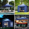 Pavillon 3x3m, Wasserdichter Faltpavillon, Faltbar Partyzelt mit 4 Seitenteilen, 4 Sandsäcke, Blau - vuunot.com