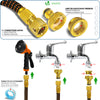 Flexibler Gartenschlauch 45m, Flexibel Wasserschlauch Dehnbarer mit 10 Sprühfunktionen, Messinganschlüssen,Orange - vuunot.com