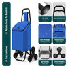 Einkaufstrolley Klappbar mit 6 Räder, Treppensteiger 32L, Blau - vuunot.com