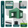 Verstärktes Pavillon 3x3m, Wasserdichter Faltpavillon mit 4 Seitenteilen&Sandsäcke Grün - vuunot.com
