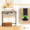 Schmaler Konsolentisch mit 2 Ablagen, Flurtisch aus Metall und MDF, Industrie-design 75×24×75 cm, Weiß - vuunot.com