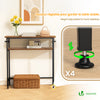 Schmaler Konsolentisch mit 2 Ablagen, Flurtisch aus Metall und MDF, Industrie-design 75×24×75 cm, Braun - vuunot.com