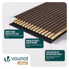 6er Set Akustikpaneele 120 × 60 × 2,1 cm, Akustik Wandpaneele in Holzoptik Dunkel-Eiche - vuunot.com