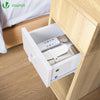 Nachttisch Schmal  2er Set, Beistelltisch mit 2 offenem Fach & 1 Schublade, 25x30x66cm Natur - vuunot.com