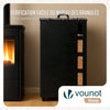 Metall Pelletbehälter mit Sichtfenster 41x41x76 Pelletbox Schwarz - vuunot.com