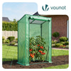 Schrägdach Gewächshaus Foliengewächshaus 100x50x150cm für Gemüse, Blumen & Obst, 135g/m², Grün - vuunot.com