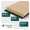 2er Set Akustikpaneele 120 × 60 × 2,1 cm, Akustik Wandpaneele in Holzoptik Weiß-Eiche - vuunot.com
