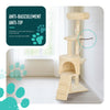 Kratzbaum 112cm, Mehrstöckiger Katzenbaum mit Kratzsäulen Höhle, Beige - vuunot.com