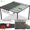 Pergola 3x3m wasserdicht stabil mit Terrassenüberdachung freistehend Outdoor Grau - vuunot.com