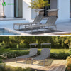 2er Set Sonnenliege Klappbar, Gartenliege Strandliege mit Sonnenschutz und Verstellbarer Rückenlehne, Grau - vuunot.com