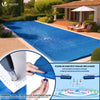Poolabdeckung Rechteckig 160g/m² Doppelter Poolplane mit DIY-Drainagelöchern & Aluminiumösen, 4X9m - vuunot.com
