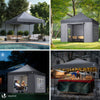 Pavillon 3x3m, Wasserdichter Faltpavillon, Faltbar Partyzelt mit 4 Seitenteilen, 4 Sandsäcke, Grau - vuunot.com