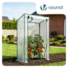 Schrägdach Gewächshaus Foliengewächshaus 100x50x150cm für Gemüse, Blumen & Obst, 135g/m², Weiß - vuunot.com