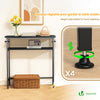Schmaler Konsolentisch mit 2 Ablagen, Flurtisch aus Metall und MDF, Industrie-design 75×24×75 cm, Schwarz - vuunot.com