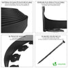 Flexible Rasenkante Beeteinfassungen Kunststoff, mit 60 Erdanker, Länge 20m Höhe 5cm, Schwarz - vuunot.com