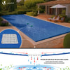 Poolabdeckung Rechteckig 160g/m² Doppelter Poolplane mit Aluminiumösen 4X8m - vuunot.com