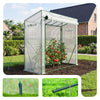 Schrägdach Gewächshaus Foliengewächshaus 200x77x170cm für Gemüse, Blumen & Obst, 135g/m², Weiß - vuunot.com