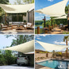 Wasserdicht Sonnensegel Rechteckig mit Befestigung Set, 3x5m, Beige - vuunot.com