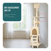 Kratzbaum 155cm, Mehrstöckiger Katzenbaum mit Kratzsäulen Höhle, Beige - vuunot.com
