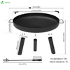 Metall Feuerschale Feuerkorb mit Schürhaken Feuerstelle Ø 60 cm, Schwarz - vuunot.com