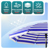 Sonnenschirm Strandschirm 200cm mit Tragetasche und Bodenanker Blau-weiße Streifen - vuunot.com